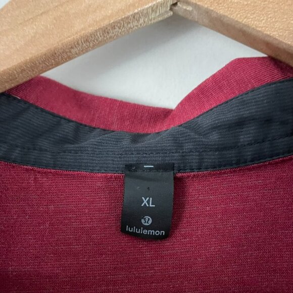 Lululemon Evolution Short Sleeve Polo Shirt in Ruby Red Men's Size XL - Picture 3 of 6